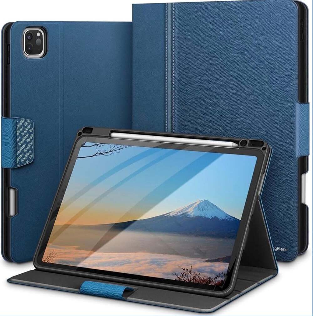 kingBlanc iPad Pro 12.9-inch Case (3rd/4th/5th/6th Gen) with Apple Pencil Holder